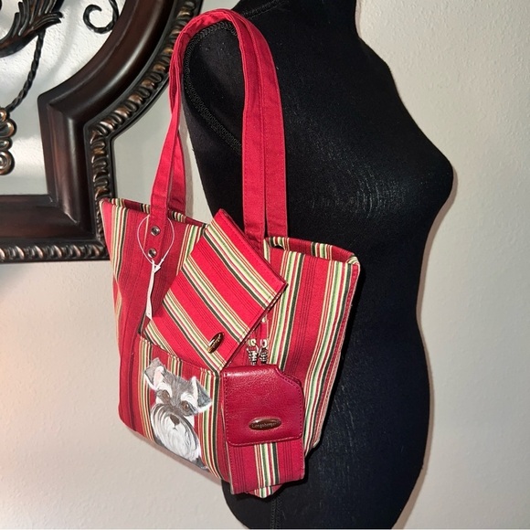 Longaberger Homestead Women’s One of a Kind Schnauzer Striped Small Tote Bag NWT - Picture 7 of 16